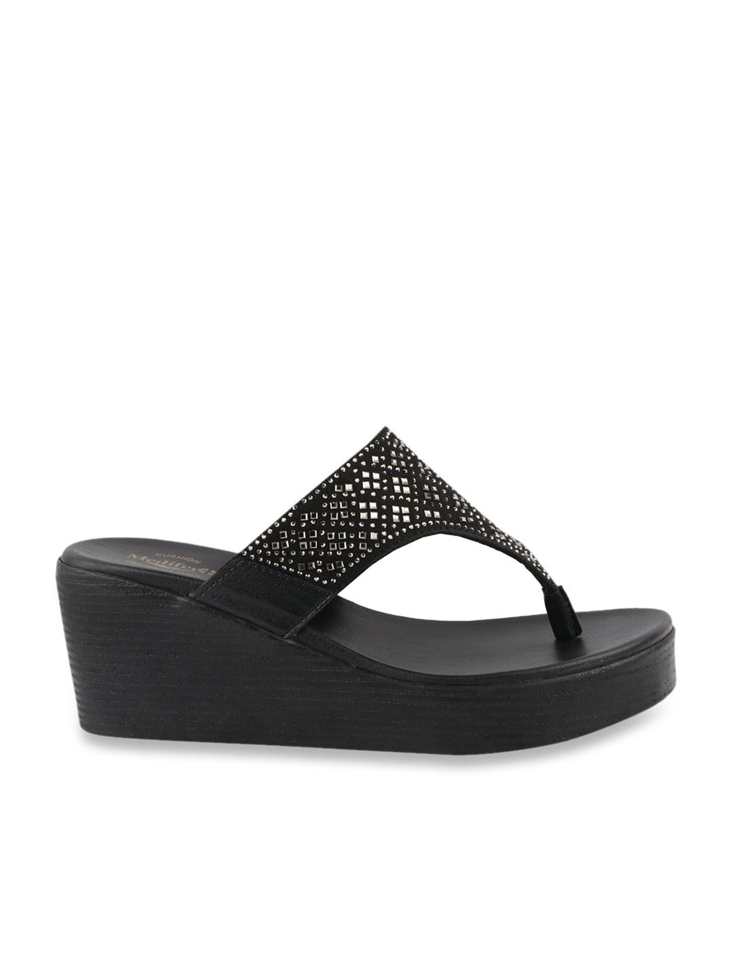 MediFeet Women's Indiana Black Thong Wedges