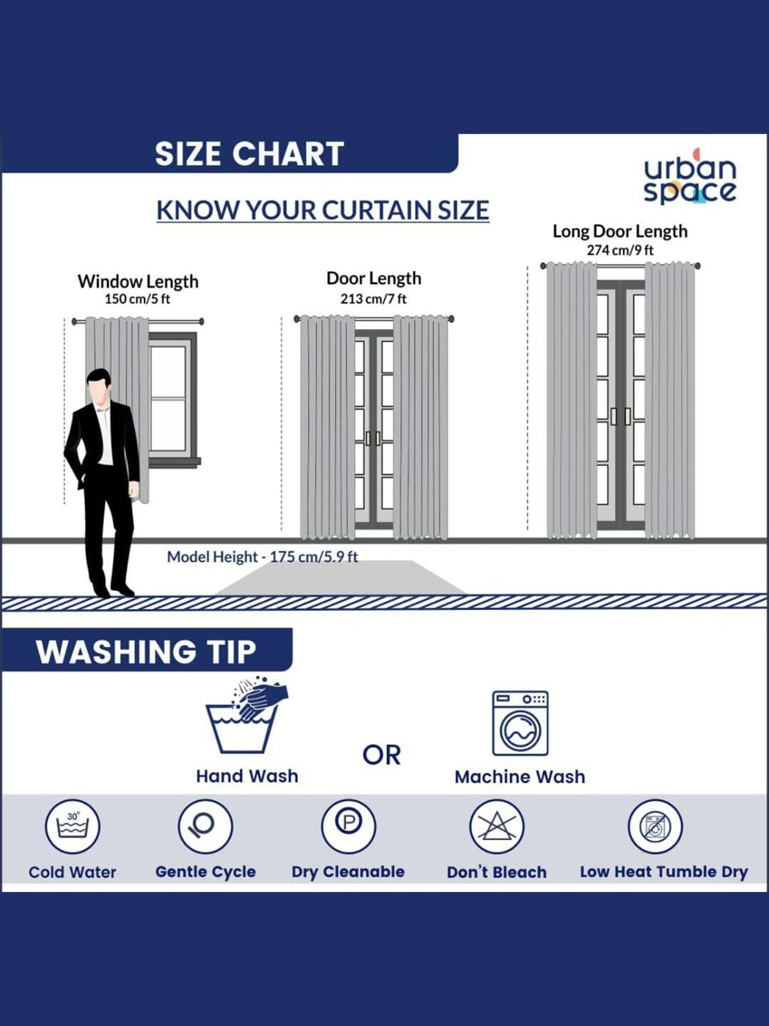 Urban Space Printed Multicolor Cotton 5 ft Window Curtains - Set of 2