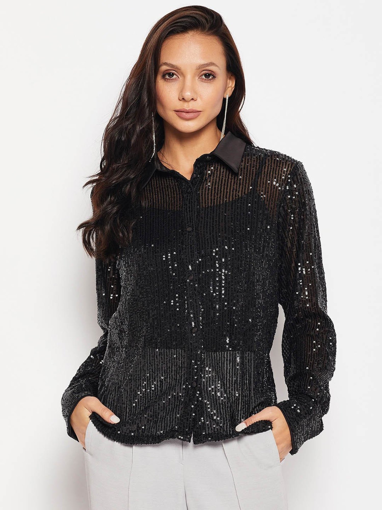Camla by MADAME Black Embellished Shirt