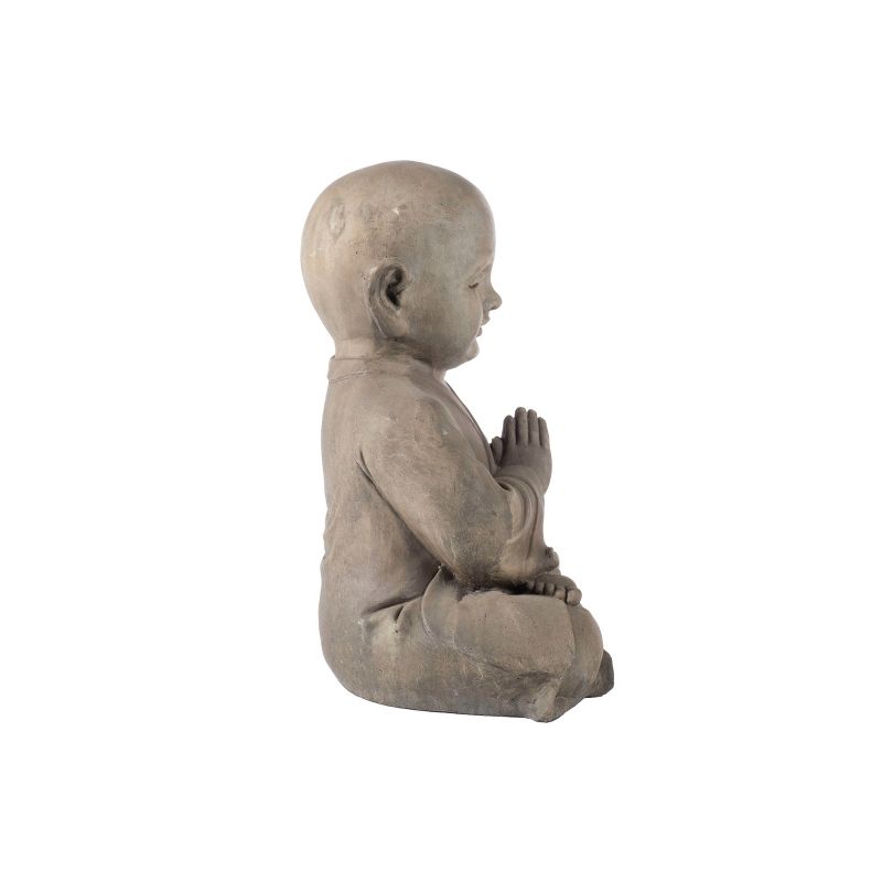 15.75&#34; Indoor/Outdoor Resin Praying Buddha Garden Statue Brown - Alfresco Home LLC