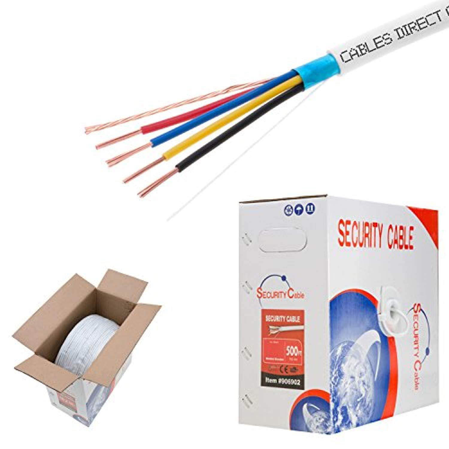 22/4 Solid 500FT Shielded Low Voltage Security Alarm Wire Cable Burglar Station Bulk PVC Pull-Out Box