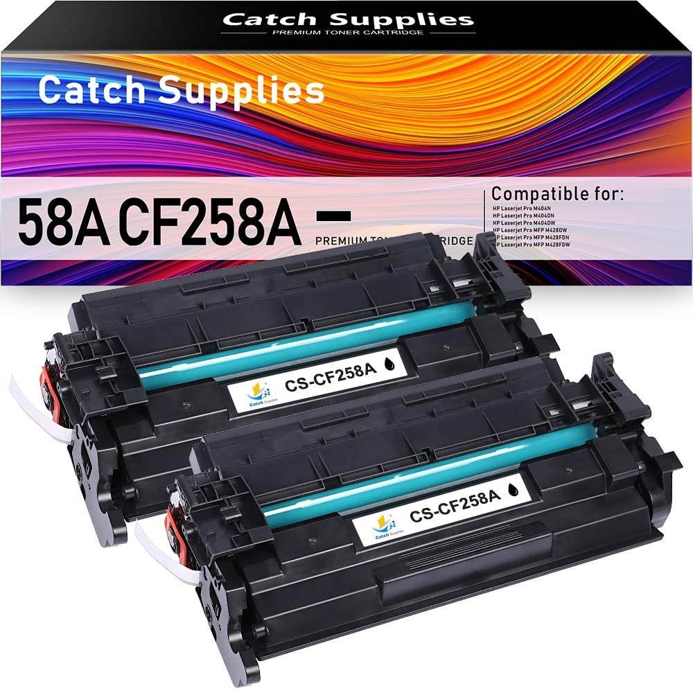 Catch Supplies Compatible Toner Cartridge Replacement for 58A CF258A 58X CF258X Toner for HP Laserjet Pro M404N M404DN M404DW HP Laserjet Pro MFP M428FDW M428FDN Black Toner Cartridge(2-Pack)