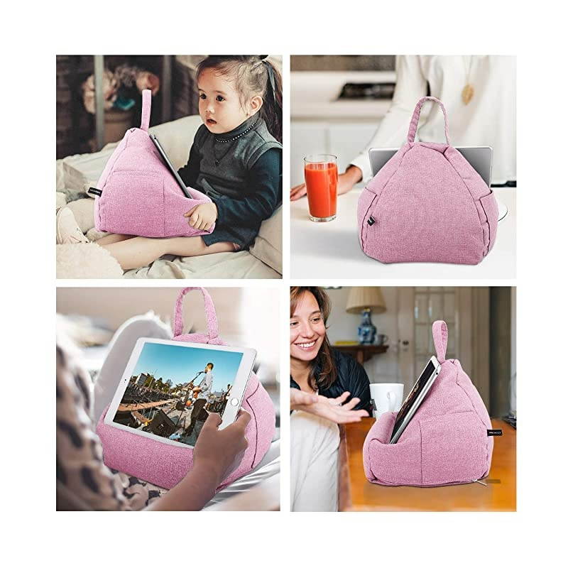 Tablet Pillow Stand Tablet Lap Pillow on Bed Sofa Soft Cushion Holder for Phones Tablets Up to 11quot Fit with iPad 102quot 2019 iPad Air 3 2 iPad Pro 11 202010597 Mini 5Mini 4 Pink
