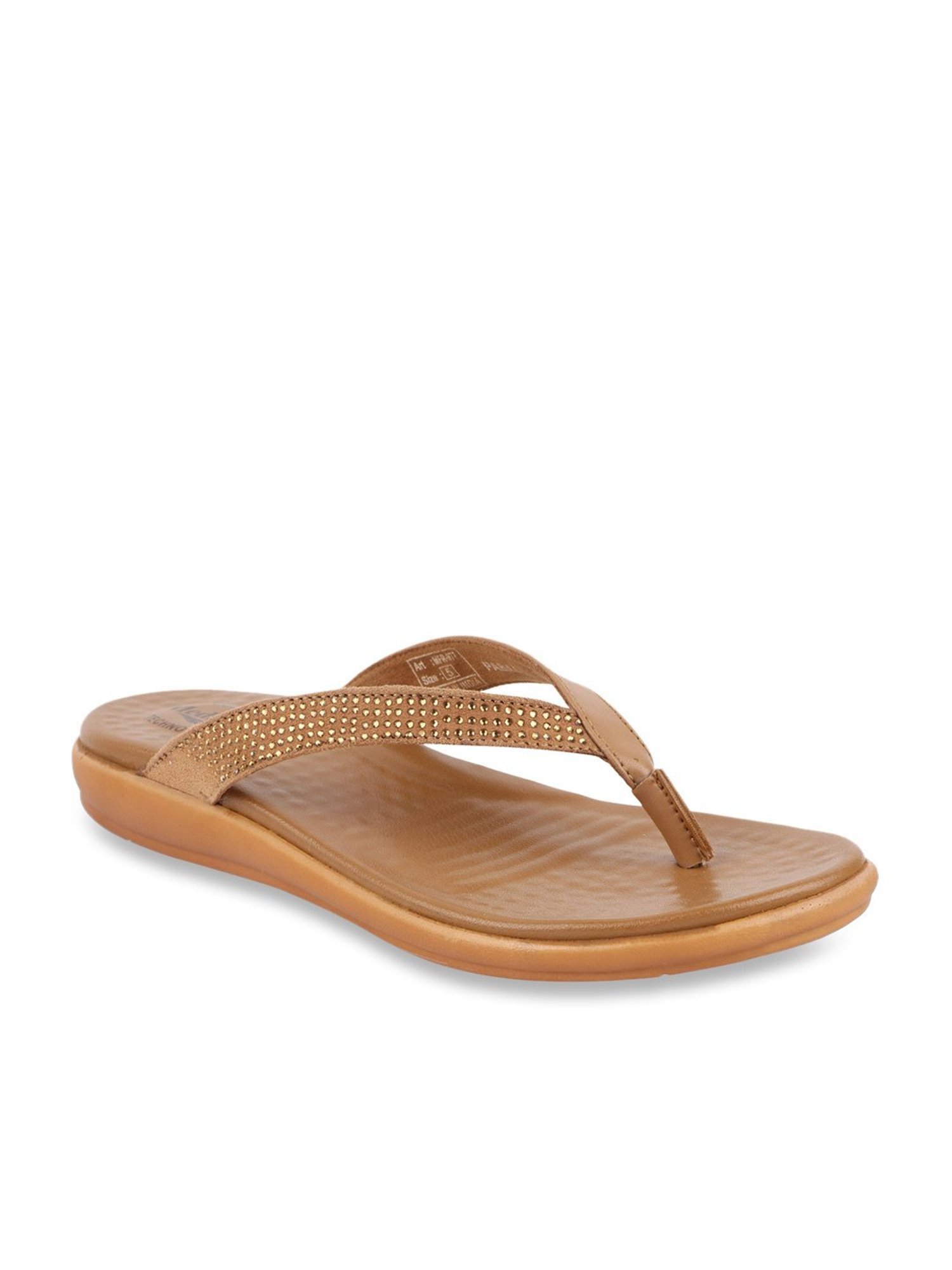 MediFeet Women's Sleek Tan Thong Sandals