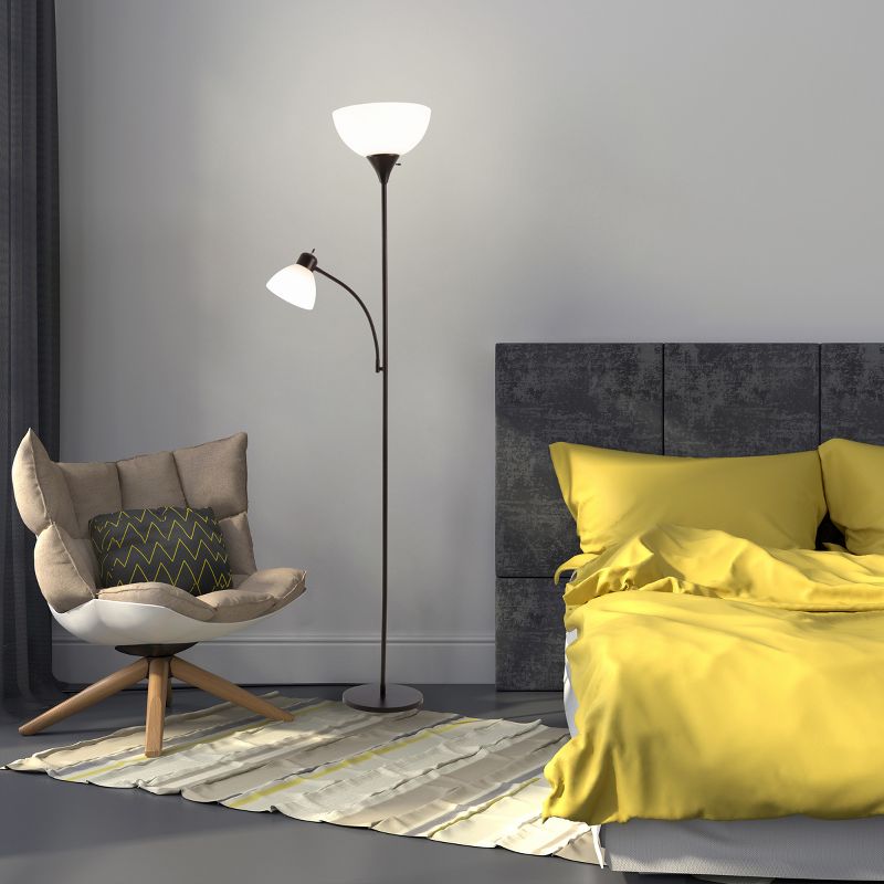 Torchiere Floor lamp Black (Includes LED Light Bulb) - Lavish Home