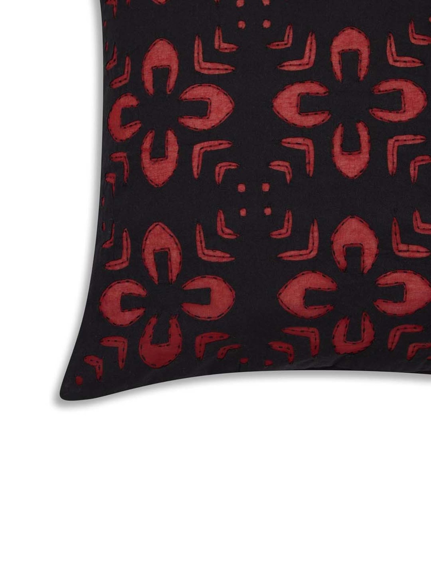 Fabindia Miran Black Cotton Cushion Cover