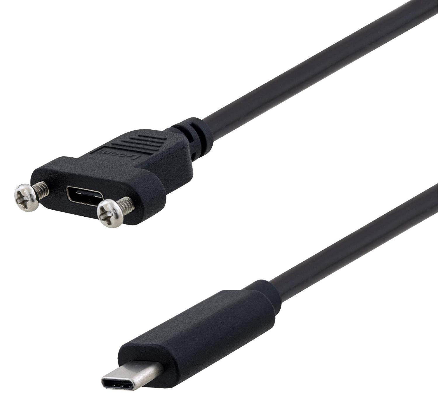 L-COM - U3A00057-2M - USB Cable, 3.0 C Plug-RCPT, 6.6FT, Black