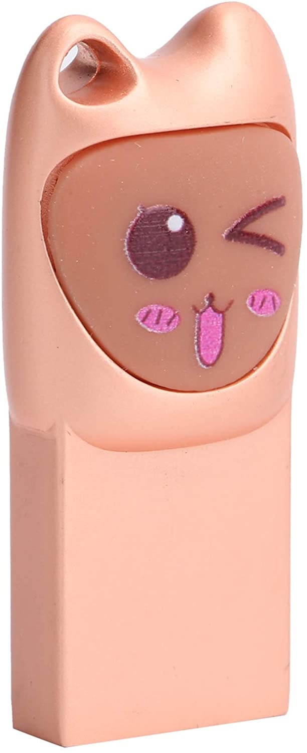 01 U Disk, USB Pen Drive USB Flash Drive USB Memory Stick Waterproof Cartoon with Hanging for(Mengmei-Rose Gold, 128GB)