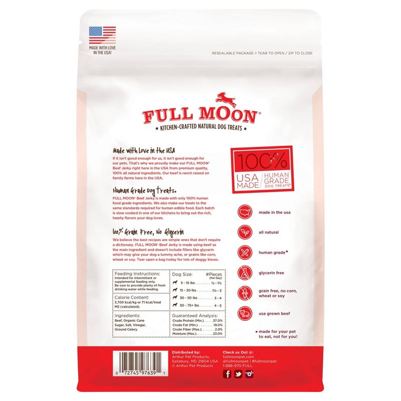 Full Moon Beef Jerky Dry Dog Treats - 11oz