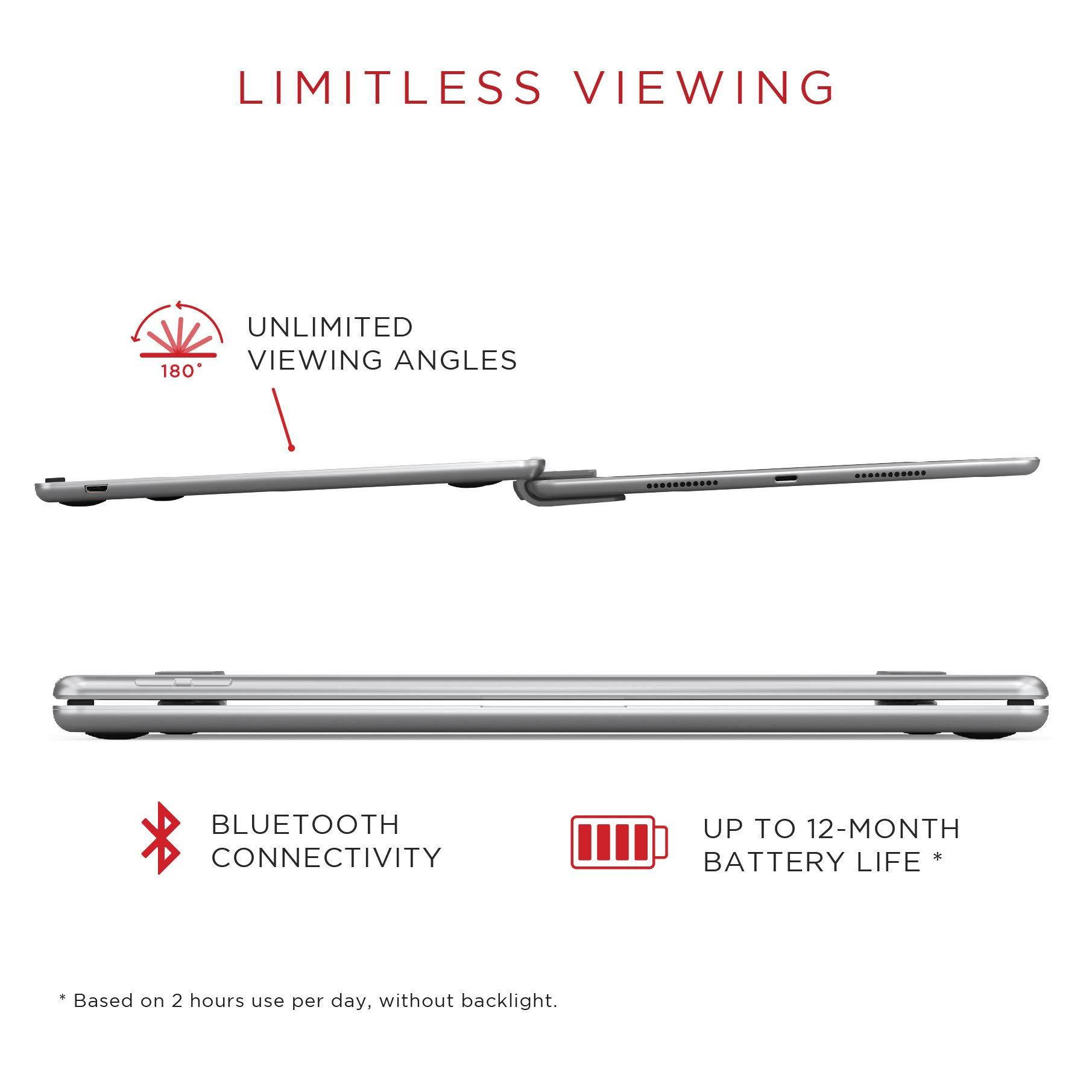 Brydge 10.5 Keyboard for iPad Air (2019) and iPad Pro 10.5-inch | Aluminum Bluetooth Keyboard with Backlit Keys (Silver)