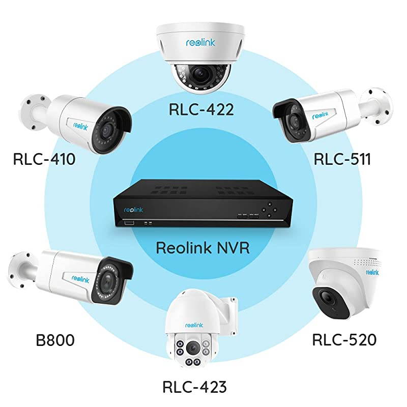 4K PoE NVR 8 Channel Preinstalled 2TB Hard Drive 4K5MP4MP1080P HD 247 Surveillance Recording Home Security Camera System Video Recorder RLN8410