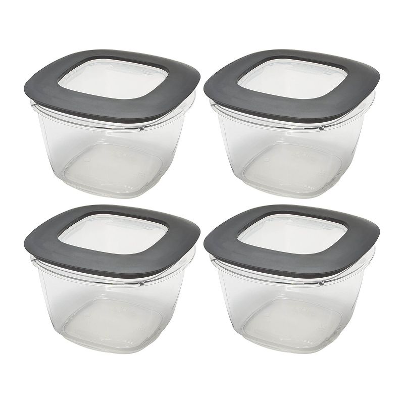 Rubbermaid Premier Durable Easy Find Lids Clear Plastic Food Storage Containers (4 Pack)