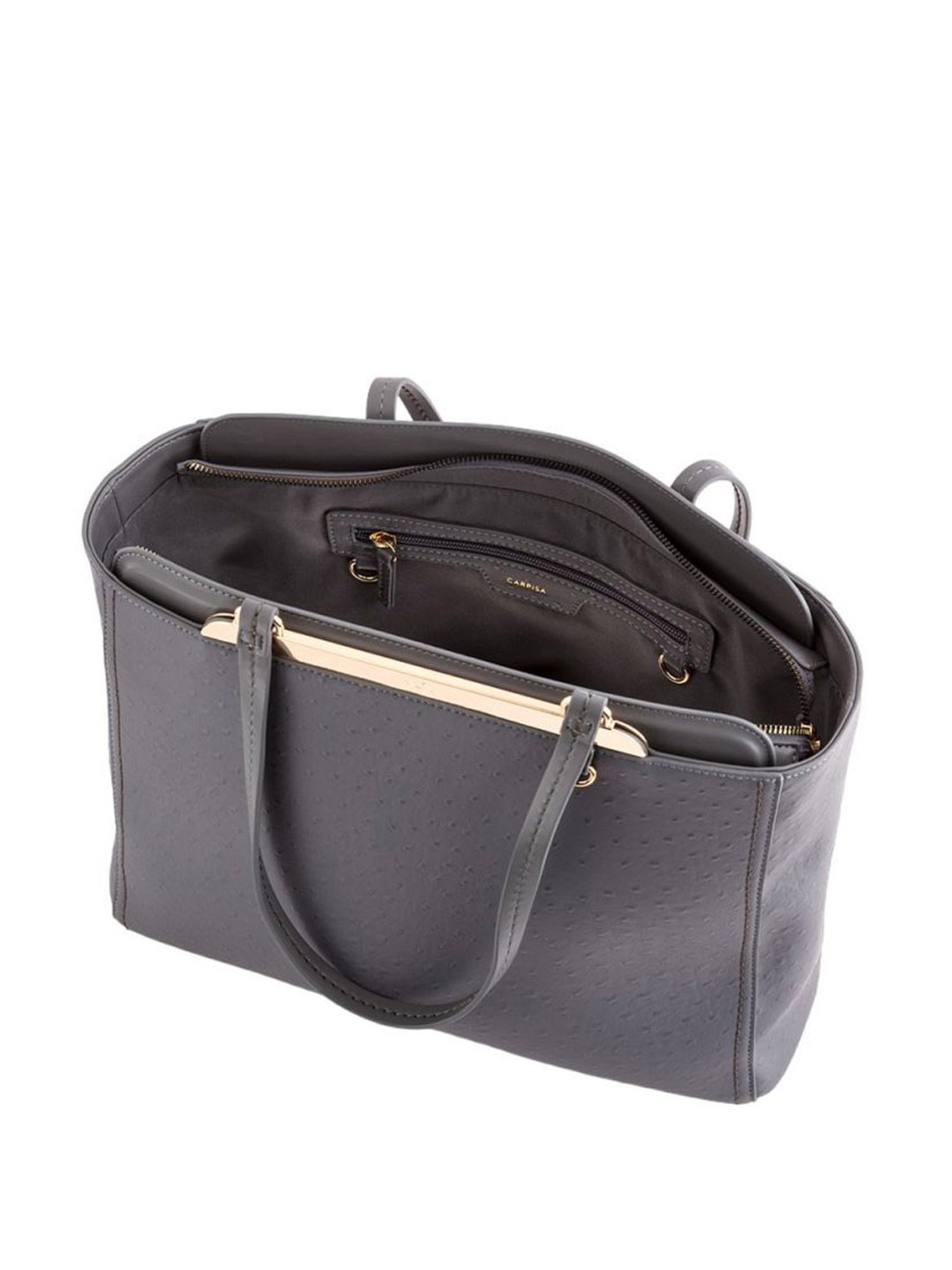 Carpisa Diva V2 Grey Faux Leather Solid Shoulder Handbag