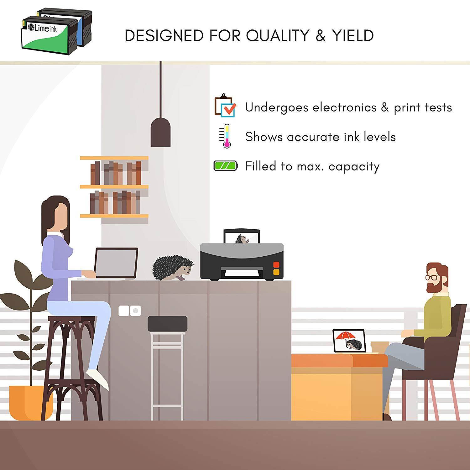 Limeink Compatible Ink Cartridge Replacements 932XL High Yield (2 Black, 2 Pack)