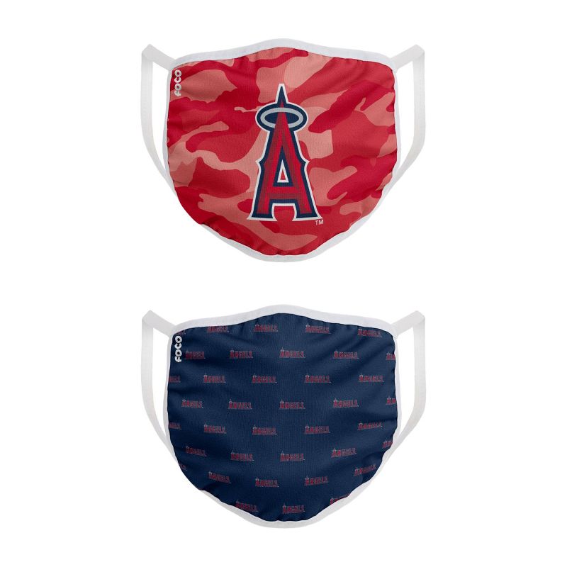 MLB Los Angeles Angels Youth Clutch Printed Face Covering - 2pk