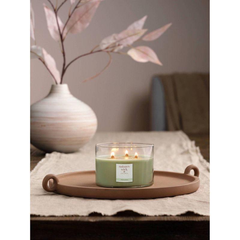 Lidded Glass Jar Crackling Wooden Wick Teak and Moss Candle - Nature's Wick