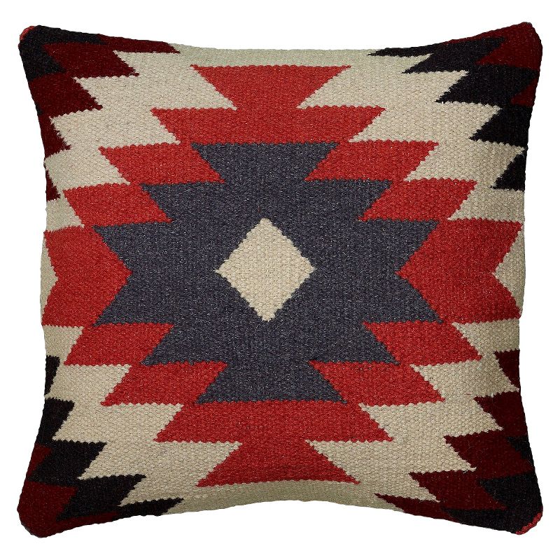 18&#34;x18&#34; Southwestern Striped Throw Pillow Orange/Black - Rizzy Home