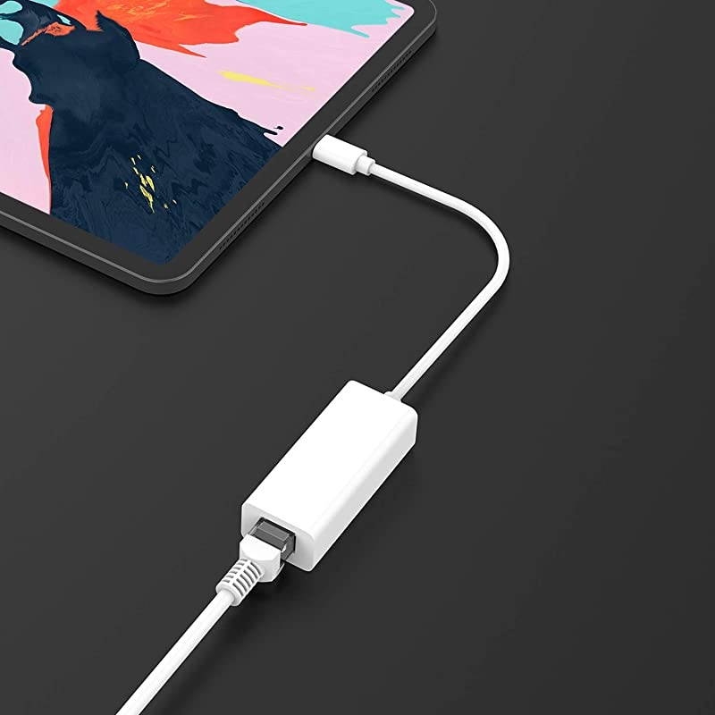 USB C to Fast Ethernet Adapter 10100M Wired RJ45 LAN Network Converter Compatible 20202016 MacBook Pro 131516 New iPad ProMac AirSurface Chromebook More CBCU404 White