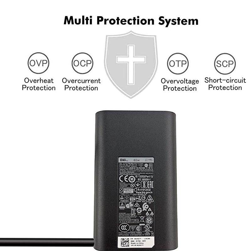 Type-C Charger Fit for Dell Latitude 12 5285 5289 5290 7212 7275 7285 7290, XPS 13 9350 9360 9365 9370 Laptop Power Supply Adapter Cord
