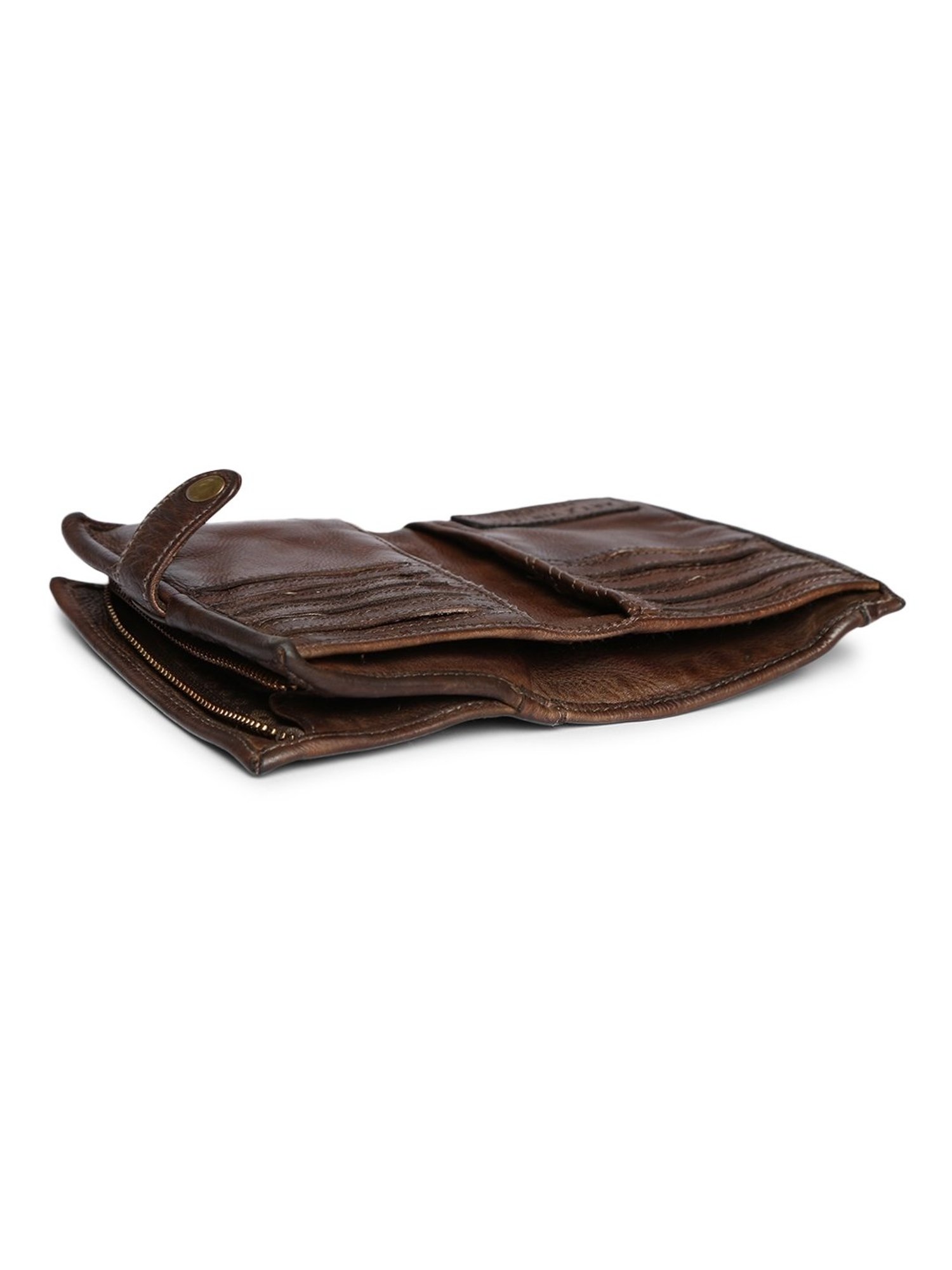 Art N Vintage Silvia Brown Leather Textured  Bi-Fold Wallet for Women