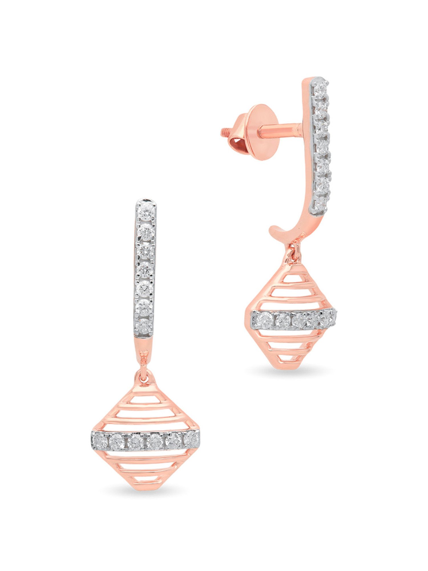Malabar Gold and Diamonds 18k Rose Gold Drop Earrings