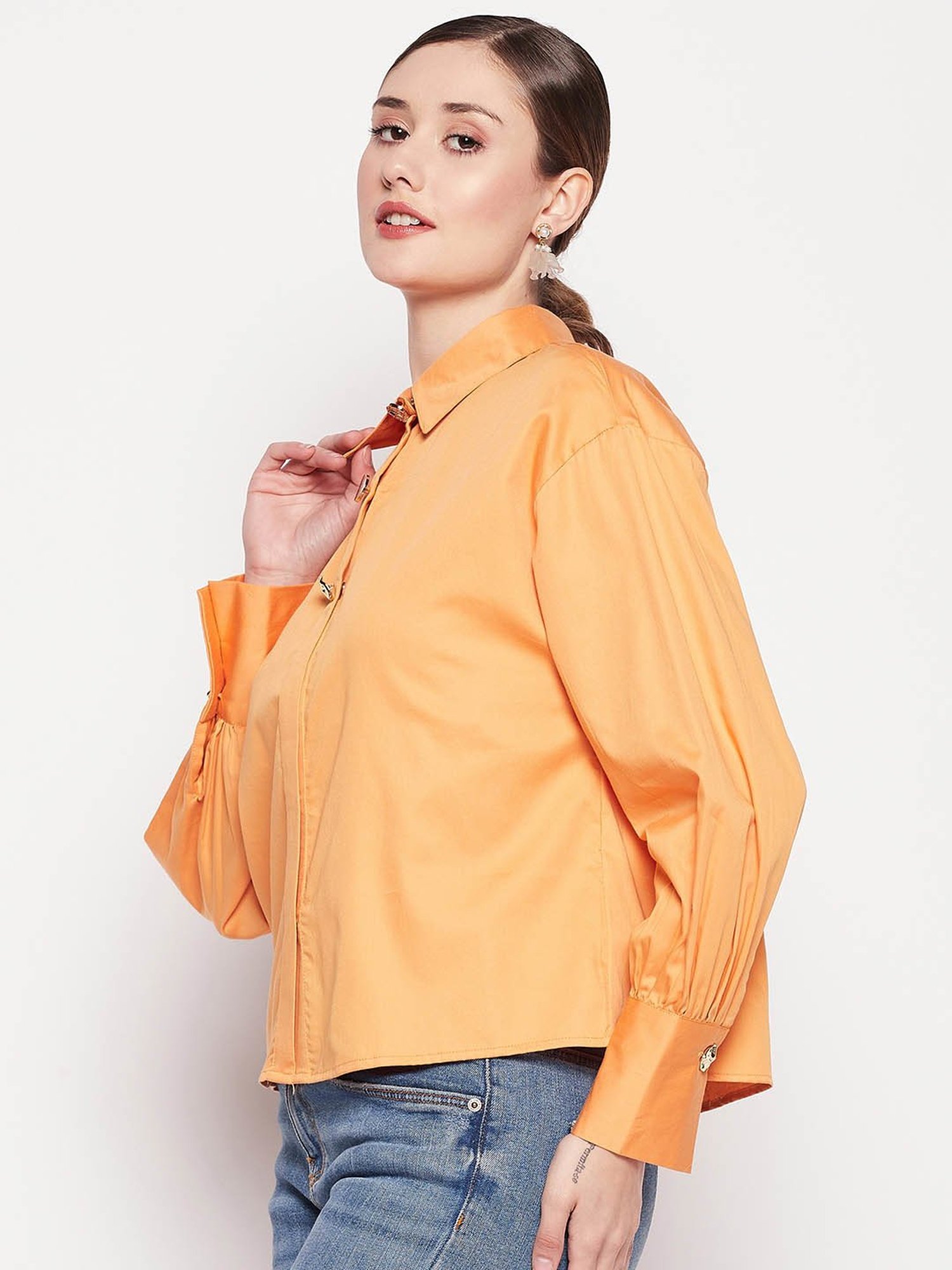 Camla by MADAME Orange Cotton Shirt