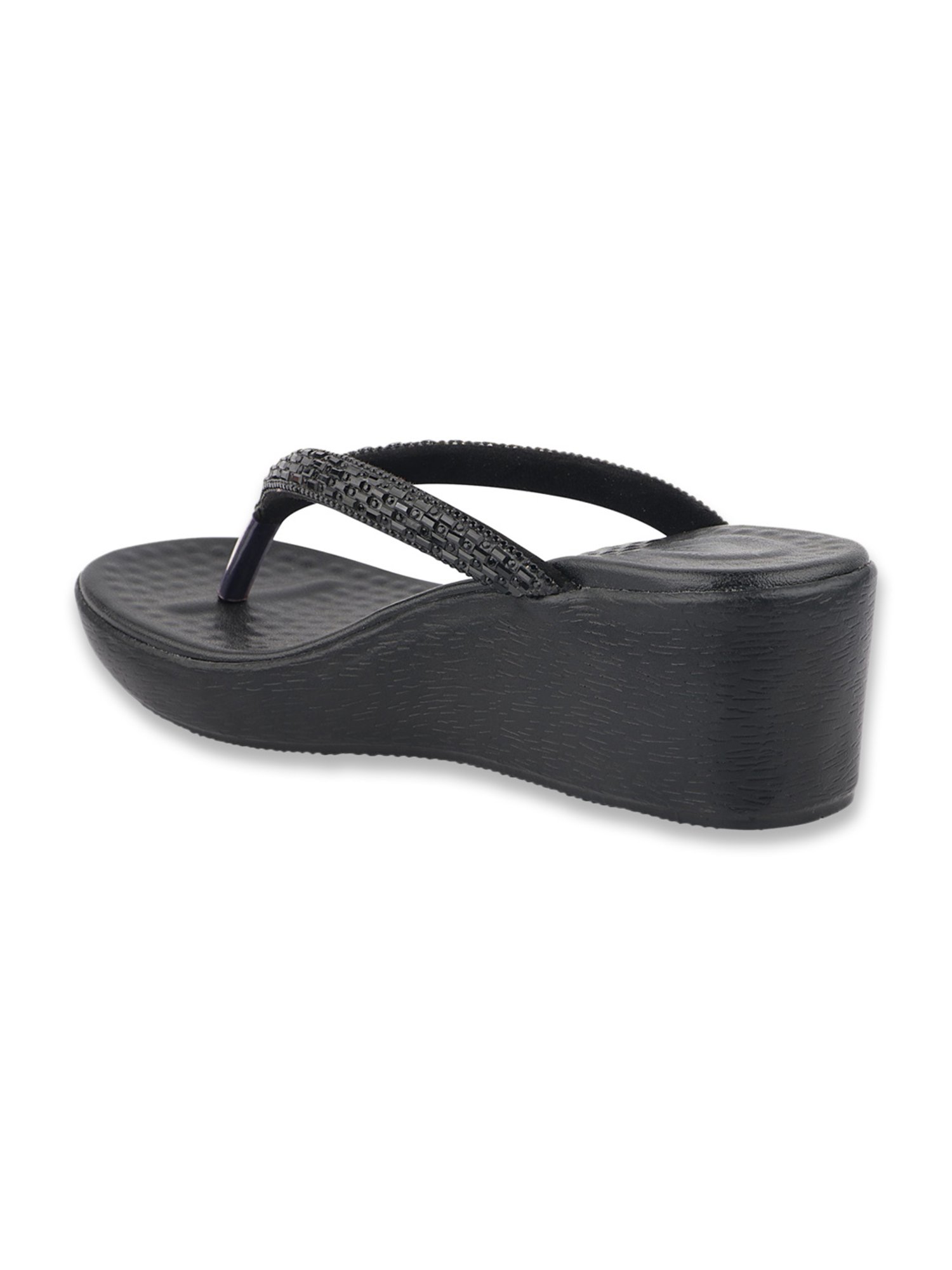MediFeet Women's Black Thong Wedges