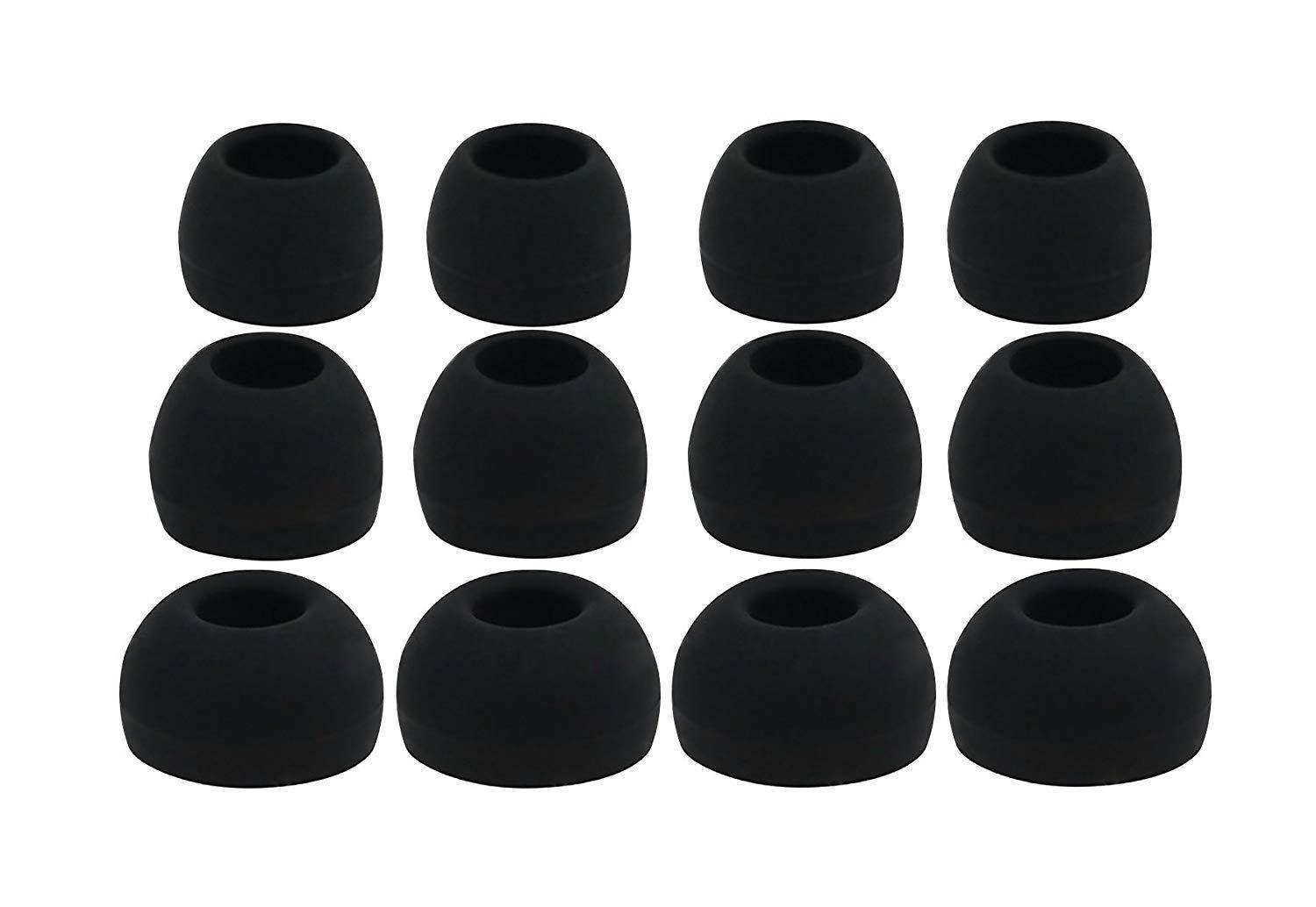 12pcs (ALL-B) 4S/4M/4L Replacement Ear Adapters Earbuds Ear Tips Set for Symphonized In Ear Earphones Headphones