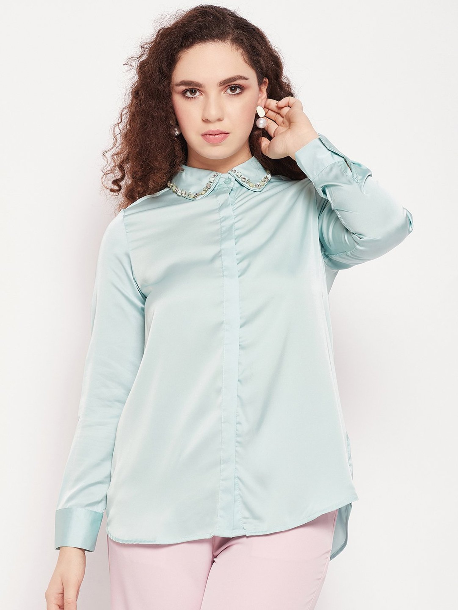 Camla by MADAME Green Embellished Shirt