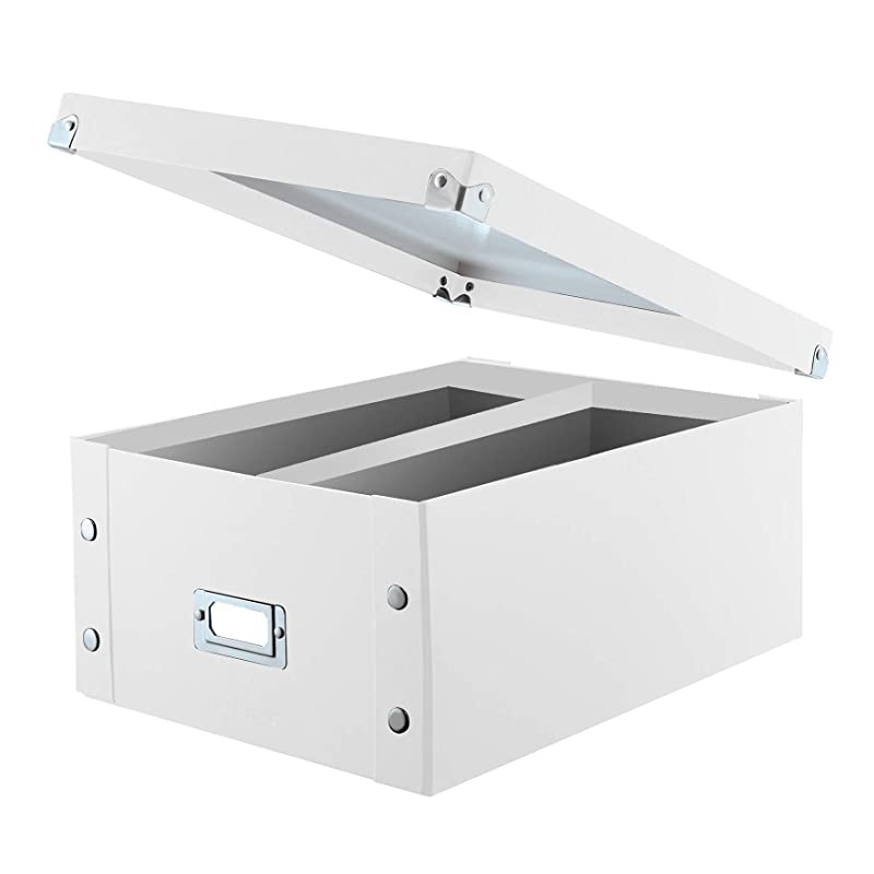 Double Wide CD Storage Box 6125 x 105 x 14 Holds up to 330 CDsDVDs White SNS03314