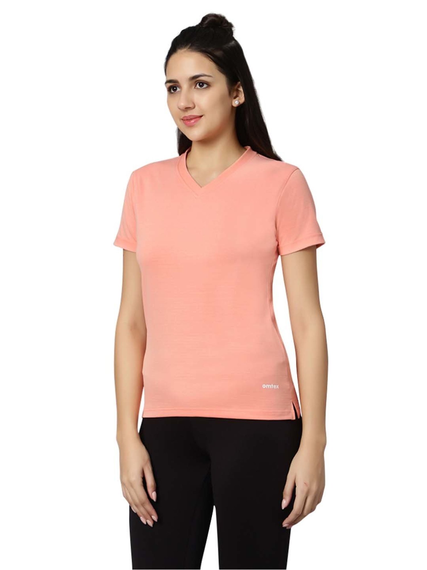Omtex Pink Regular Fit Sports T-Shirt