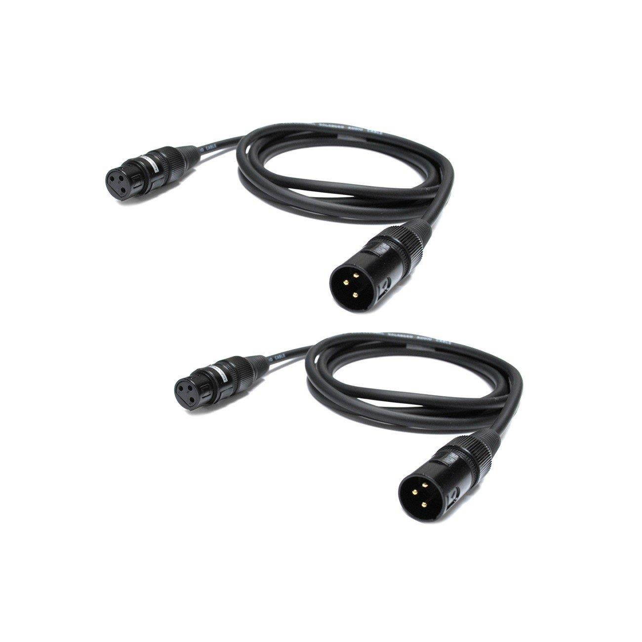 Audio2000's C02003P2 3 ft XLR Male to XLR Female Microphone Cable (2 Pack)