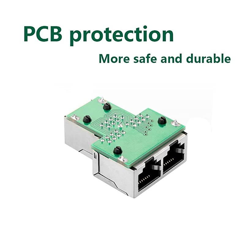 Splitter Connectors Adapter 1 to 2 Ethernet Splitter Coupler Double Socket HUB Interface Contact Modular Plug Connect Network LAN Internet Cat5 Cat6 Cable 2 Pack CANT RUN BOTH AT THE SAME TIME