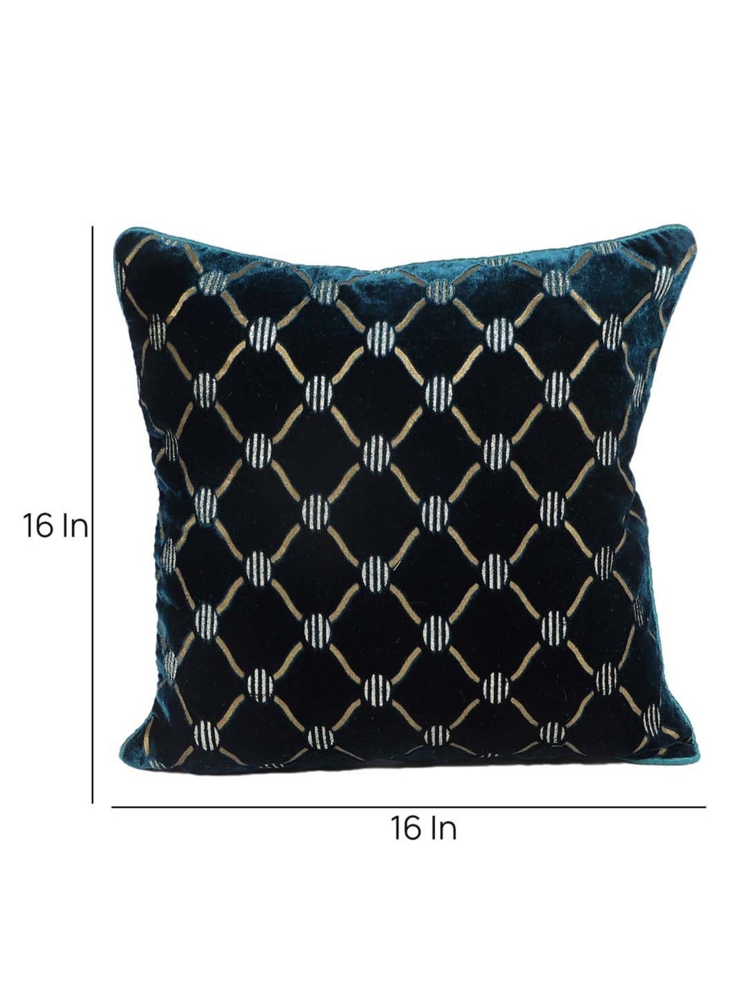 MFD HOME Furnishing Turquoise Blue Velvet Cushion Cover - Set of 2