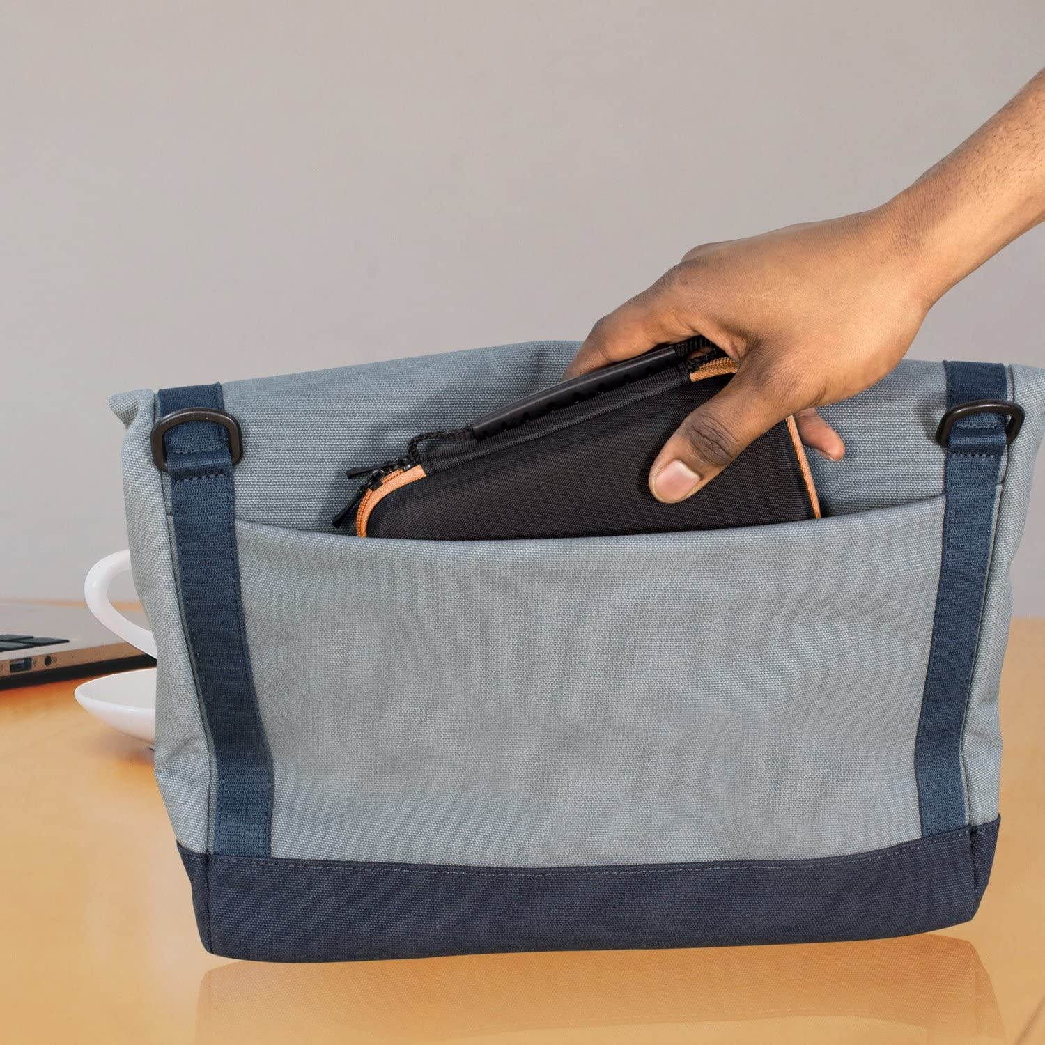 2DS XL Case, Orzly Carry Case for New Nintendo 2DS XL - Protective Hard Shell Portable Travel Case Pouch for New 2DS XL Console with Slots for Games & Zip Pocket - Orange on Black