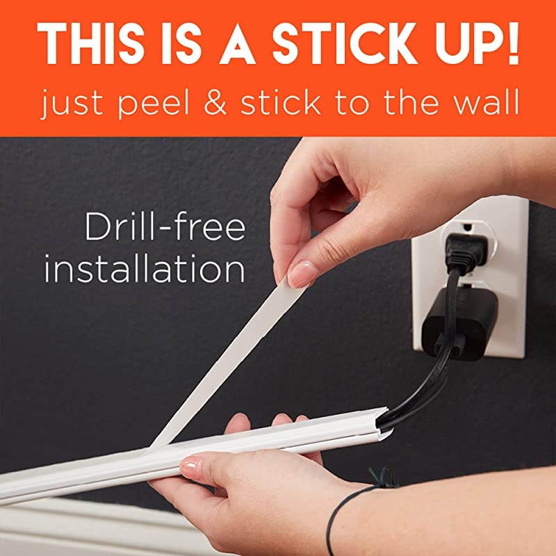 Cable Concealer Kit for Hiding Up to 4 Cords Easy Peel amp Stick Install Helps Manage Cables From Mounted TVs Customize Your Cable Management For Any Setup