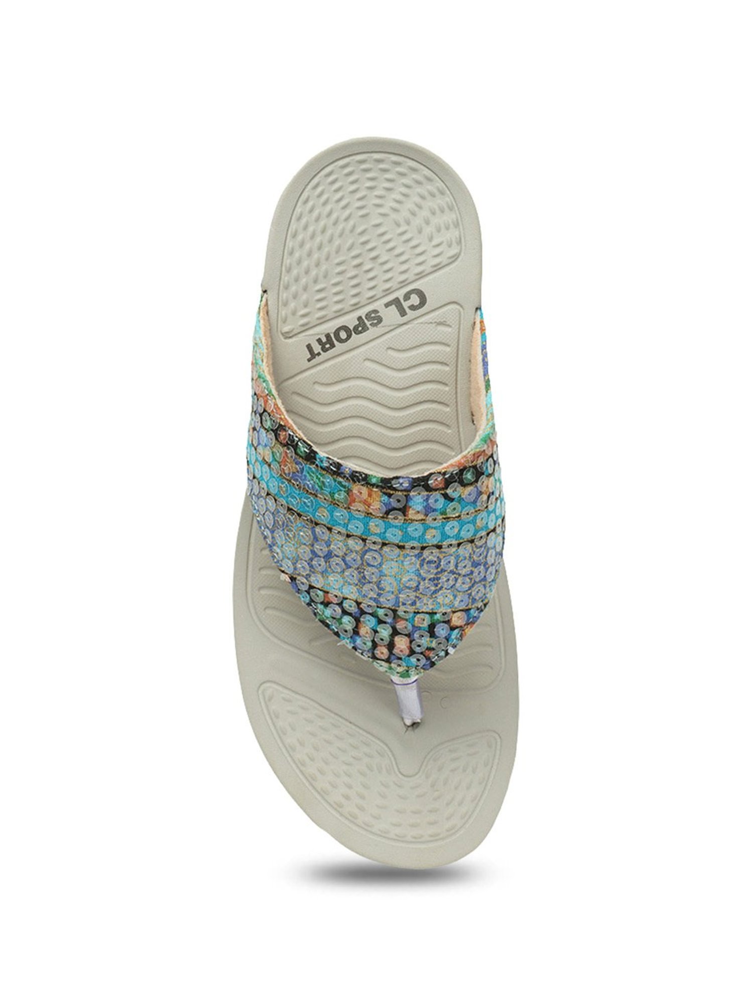 CL Sports by Carlton London Women's Blue Thong Wedges