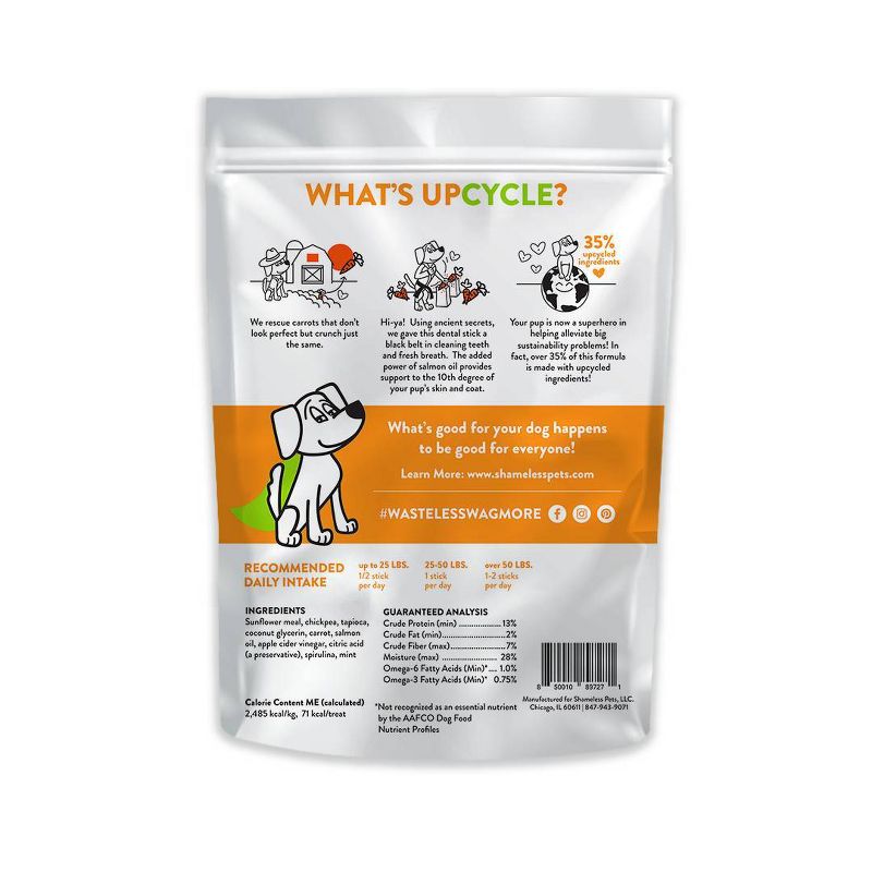 Shameless Pets Carrate Chomp Flavor Dental Stick Dog Treats - 8ct