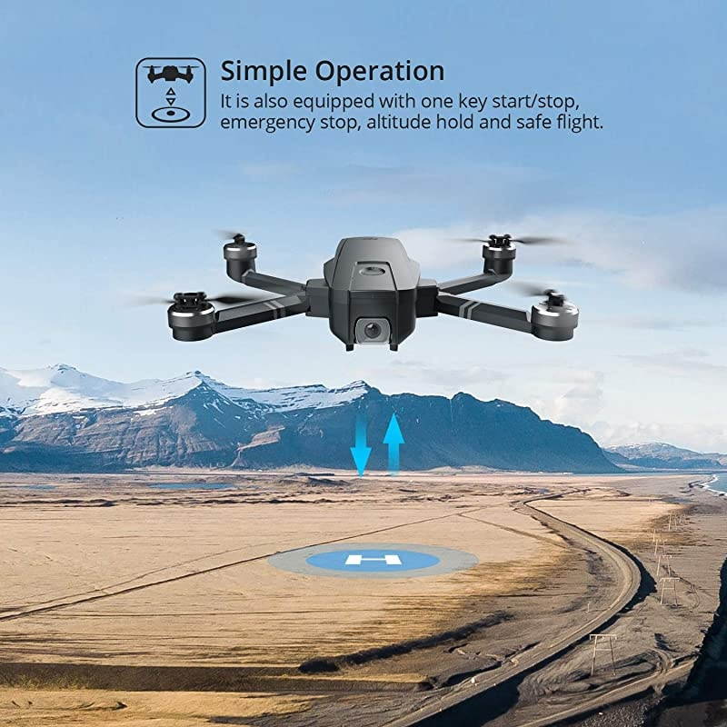 HS720 Foldable GPS Drone with 4K UHD Camera for Adults, Quadcopter with Brushless Motor, Auto Return Home, Follow Me, 26 Minutes Flight Time, Long Control Range, Includes Carrying Bag