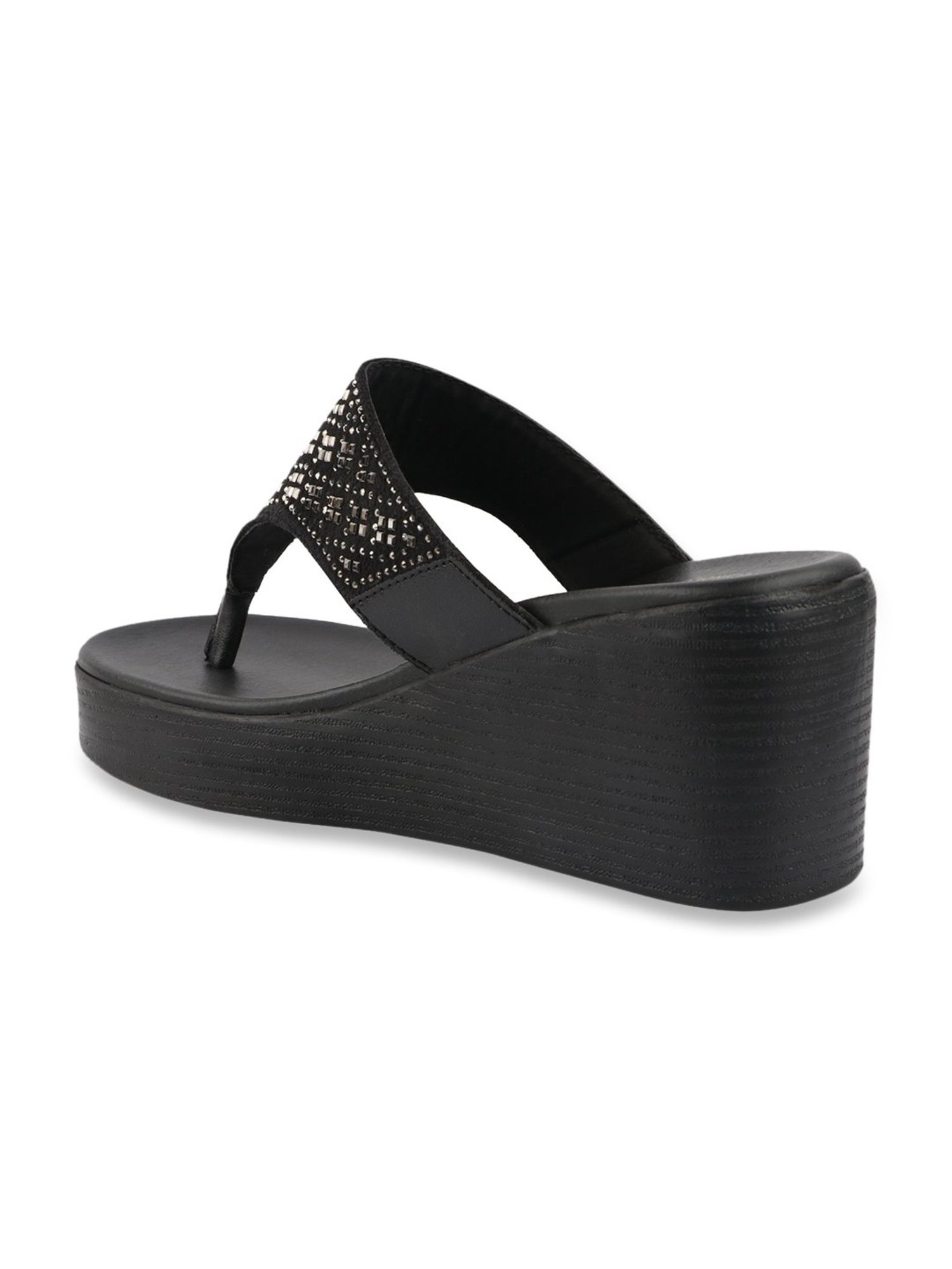 MediFeet Women's Indiana Black Thong Wedges