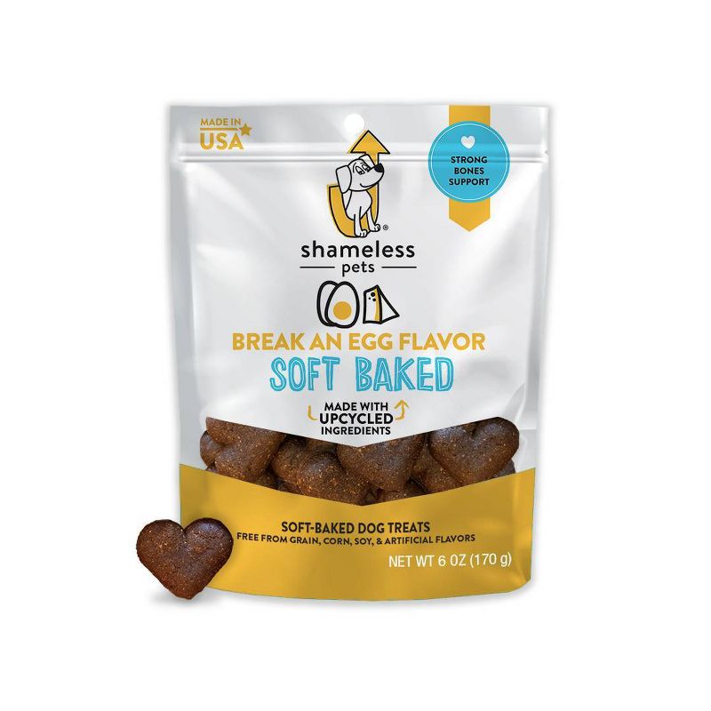 Shameless Pets Break and Egg Flavor Soft Baked Chewy Dog Treats - 6oz