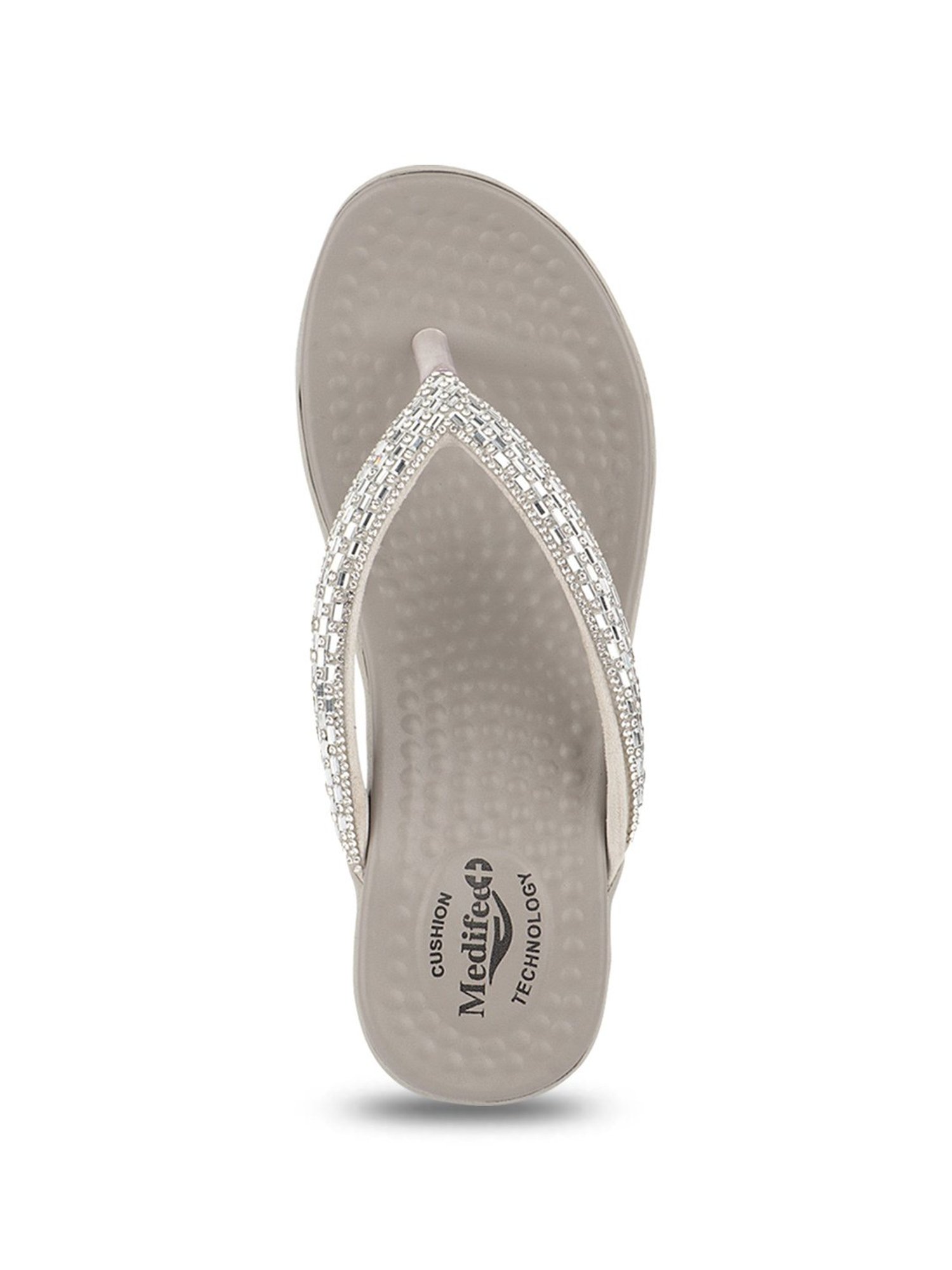 MediFeet Women's Grey Thong Wedges