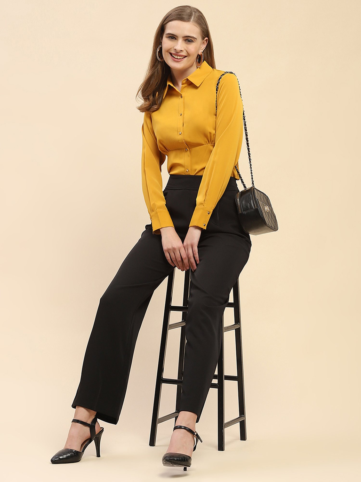 Camla Mustard Regular Fit Shirt