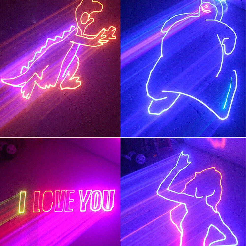 1W RGBW DMX Full Color LOGO Animation Laser Light DJ Stage Effect 1 Watt 1000mW