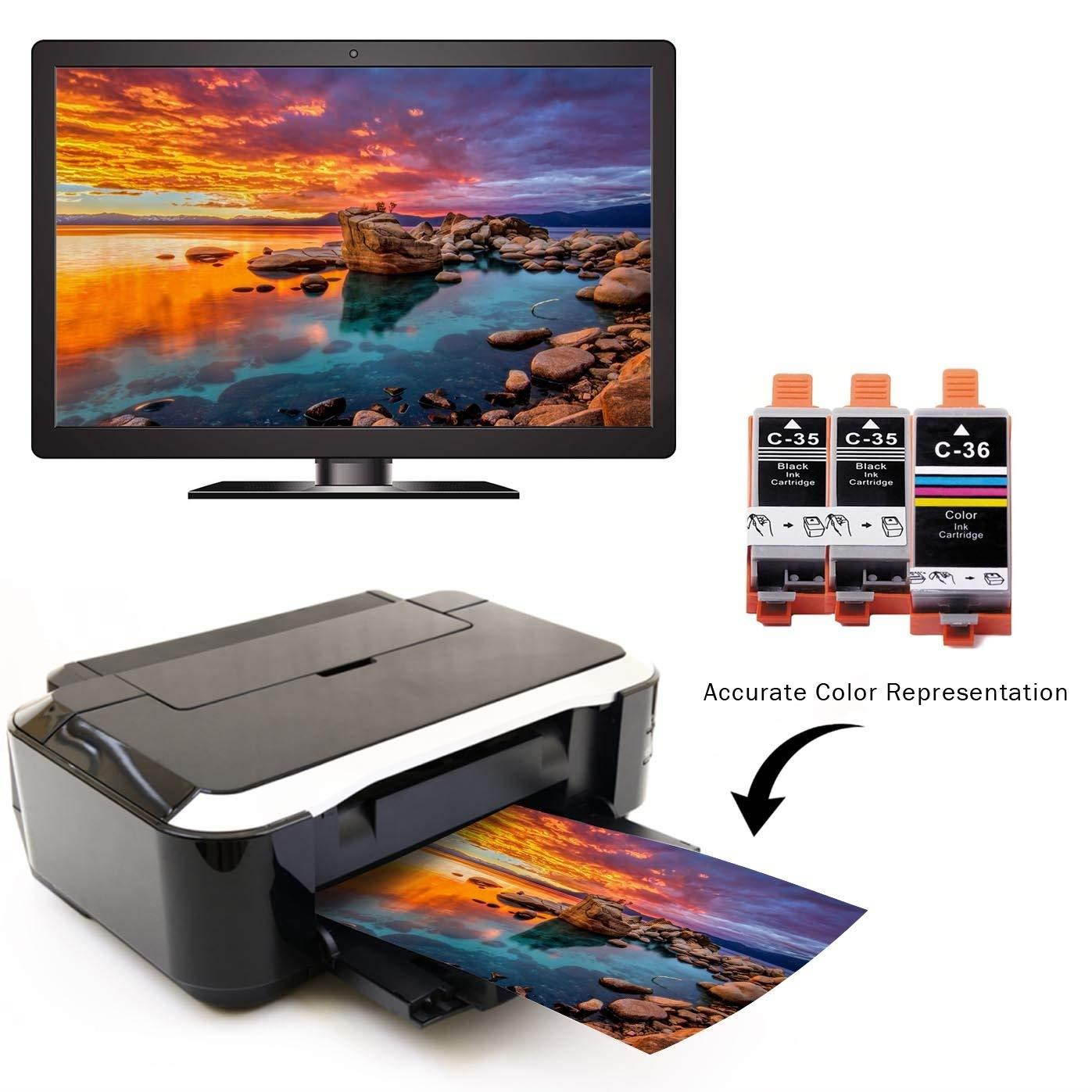 Limeink Compatible Ink Cartridge Replacements PGI-35 & CLI-36 (2 Black / 1 Color, 3 Pack)